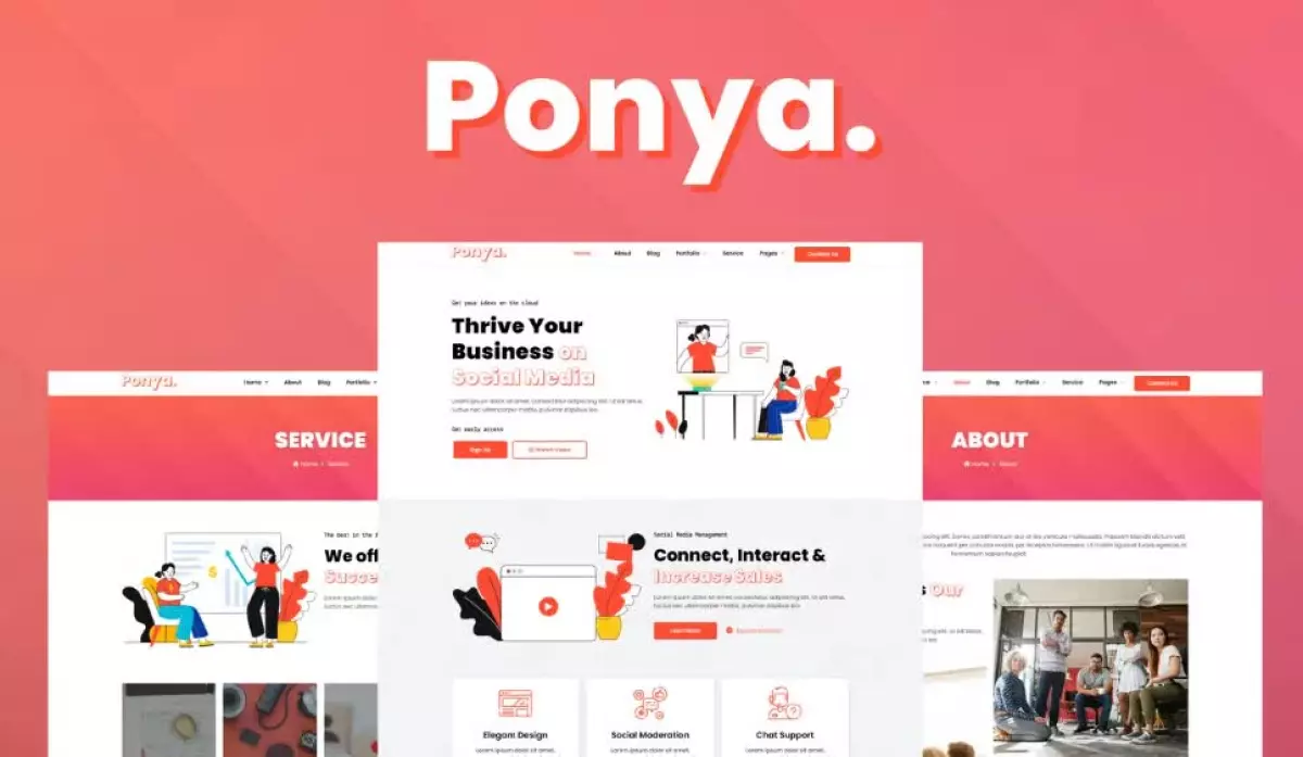 Ponya - Social Media Agency Template