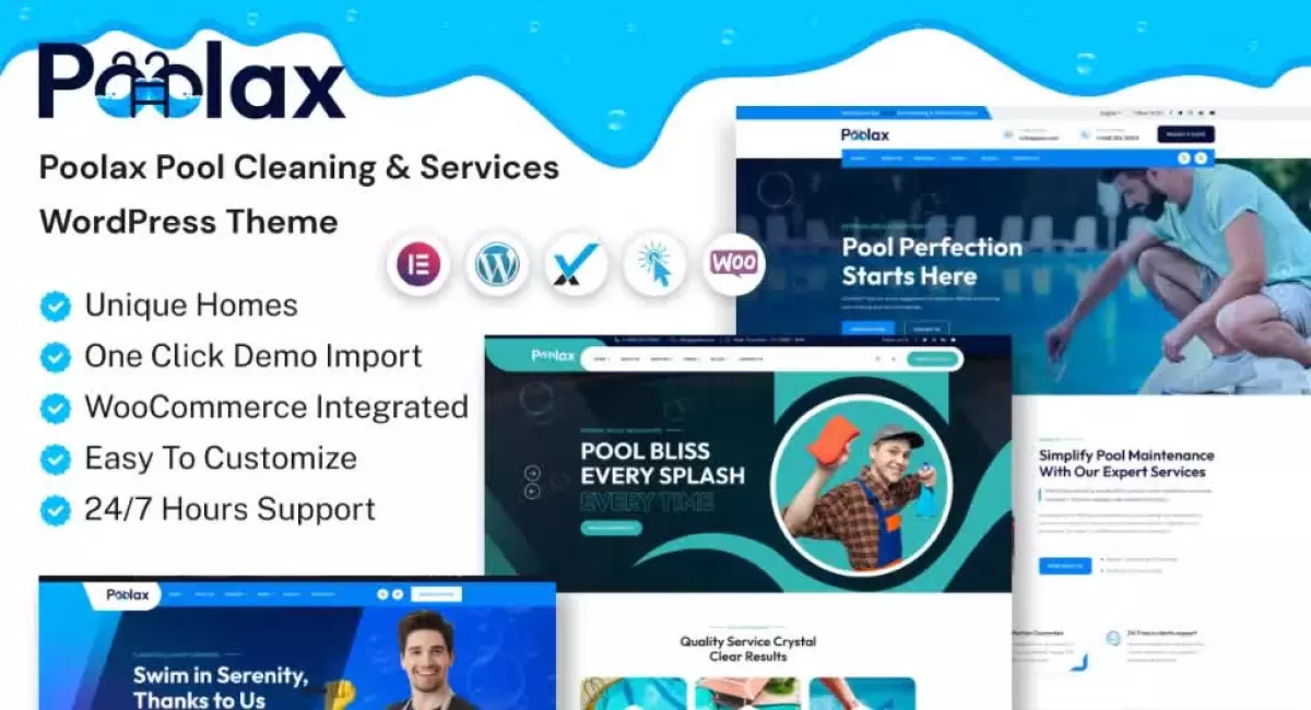 Poolax – Pool Cleaning &#038; Services WordPress Theme