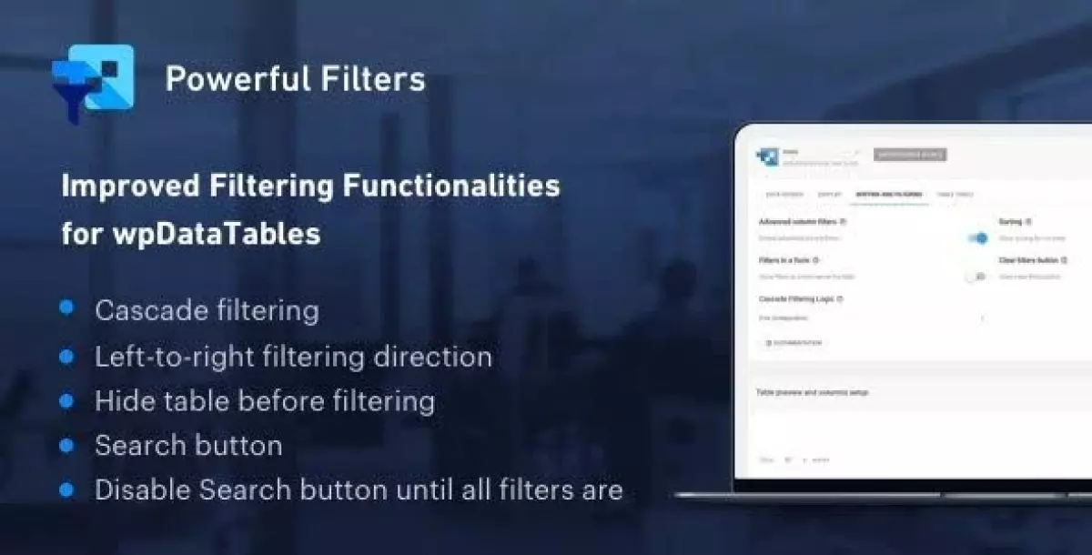 Powerful Filters for wpDataTables - Cascade Filter for WordPress Tables 1.4.4