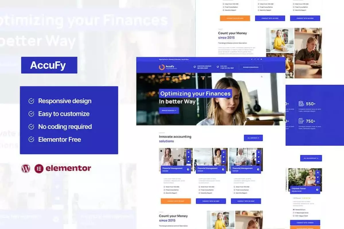 Accufy - Accounting Consultant Service Elementor Template