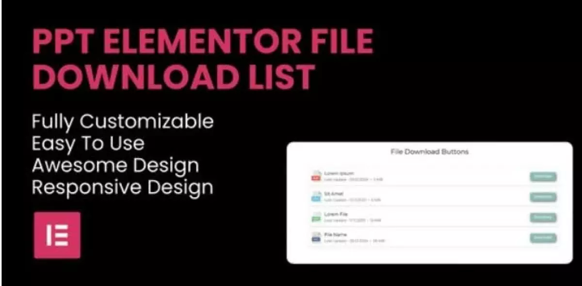 PPT &#8211; File Download List Elementor Widget