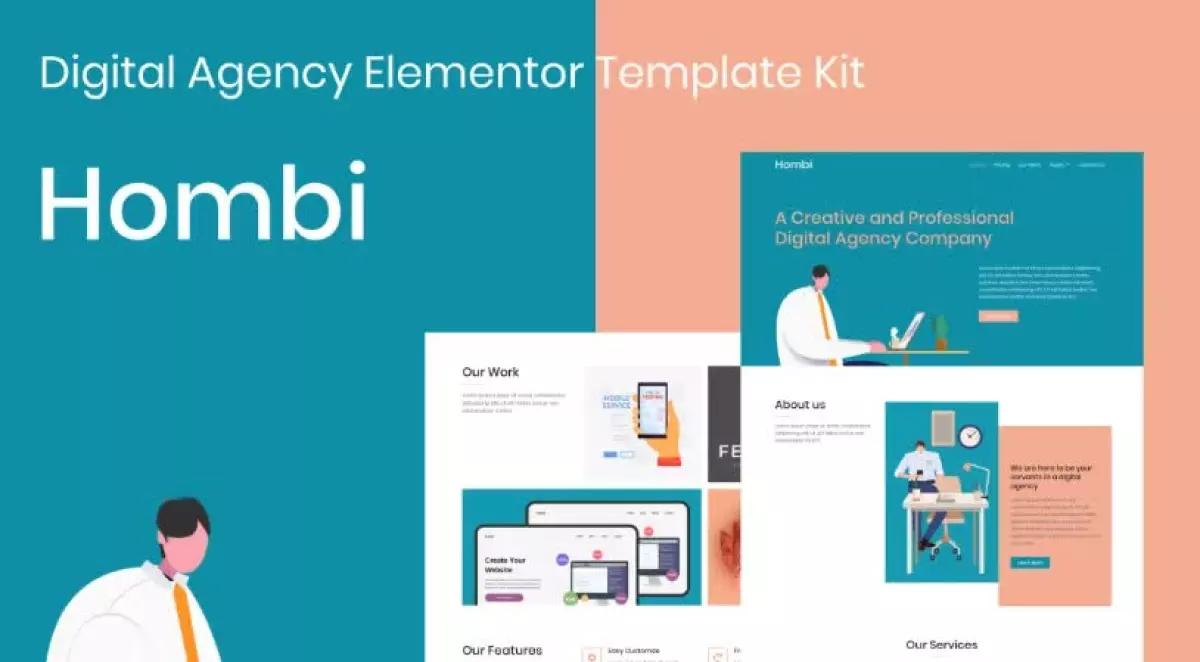 Hombi - Digital Agency Elementor Template