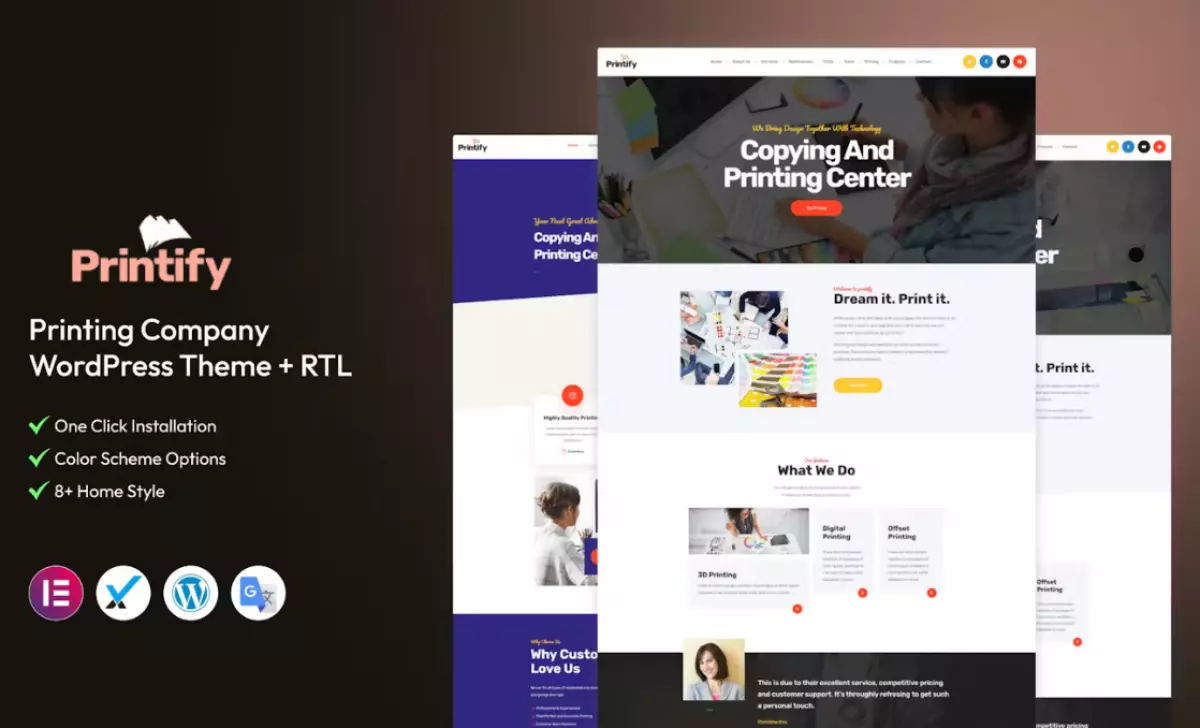 Printify - Printing Company WordPress Theme