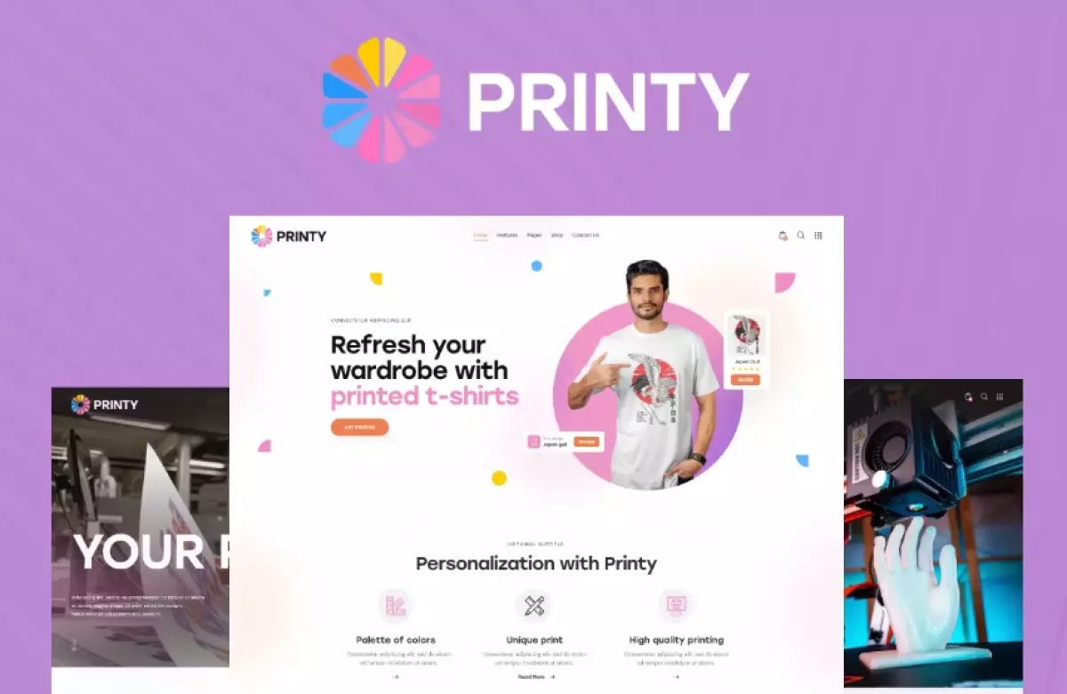 Printy – Custom Printing & T-Shirt Design Theme