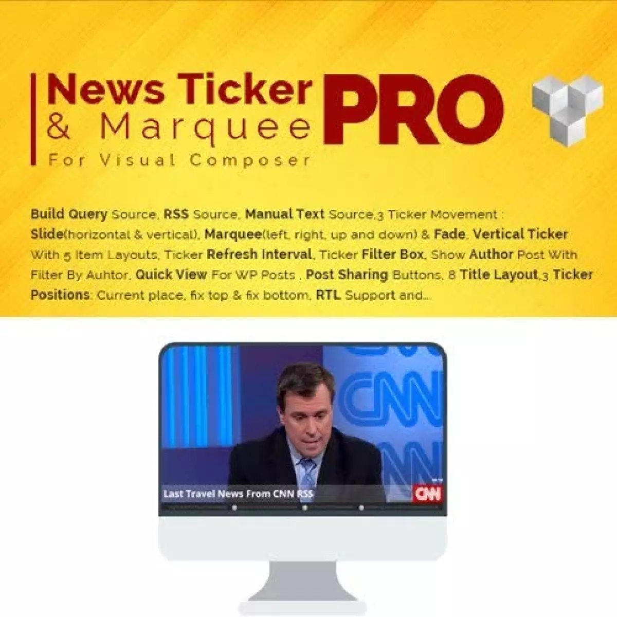 Pro News Ticker & Marquee for WPBakery Page Bilder : Display Post, Custom Post, RSS & WooCommerce 1.3.3 