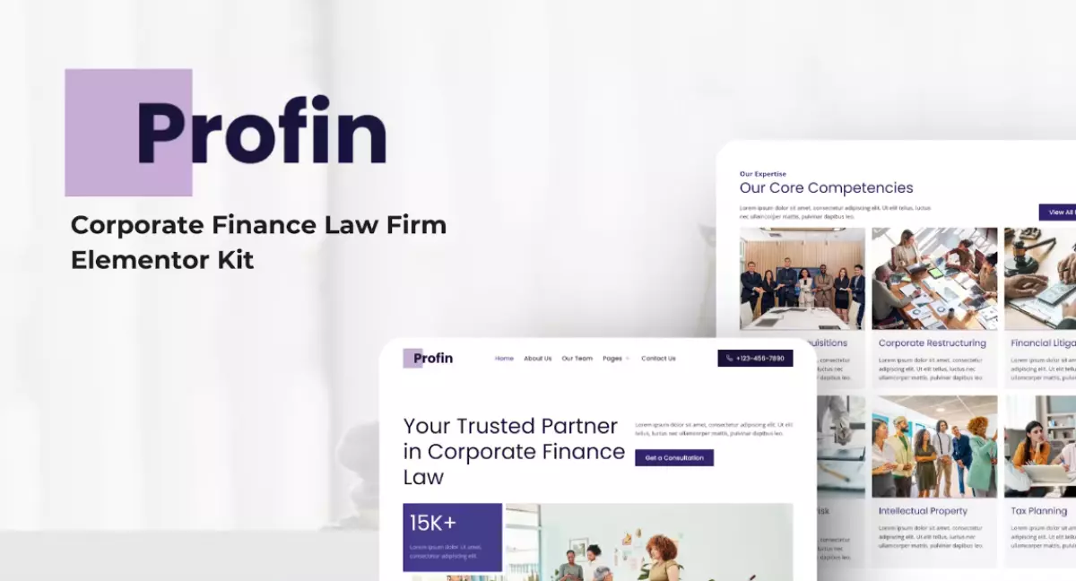 Profin – Finance Law Firm Elementor Template Kit