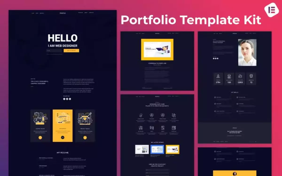 Propus — Web Designer Portfolio Elementor Template