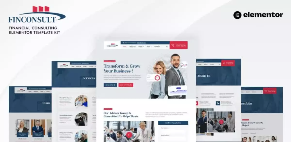 Finconsult - Financial Consulting Elementor Template