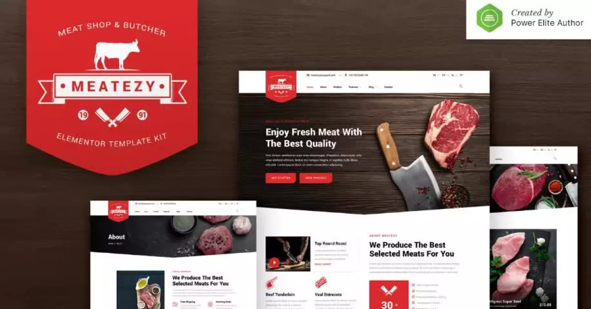 Meatezy – Meat Shop & Butcher Elementor Template