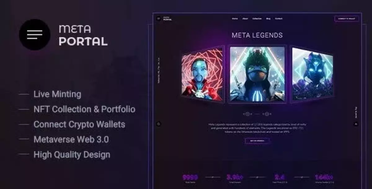 MetaPortal - NFT Portfolio WordPress Theme