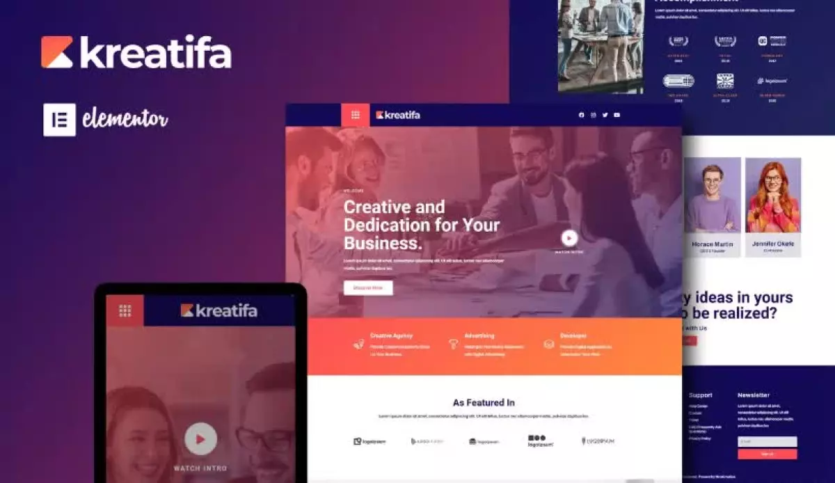 Kreatifa - Creative Digital Agency Elementor Template