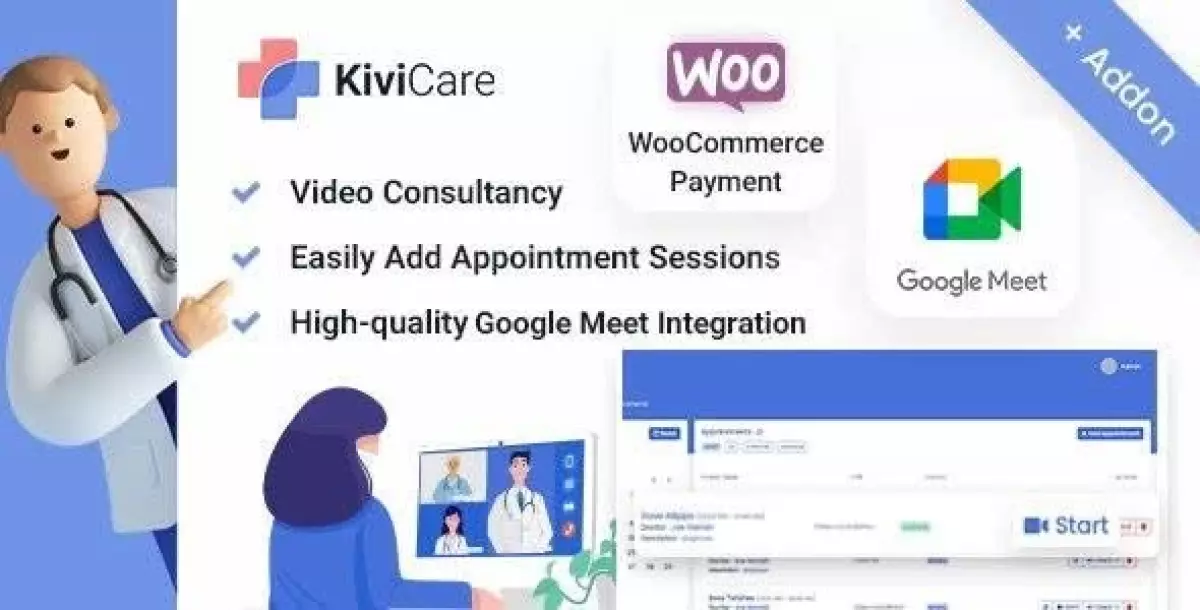 [WISH] KiviCare - Google Meet Telemed And WooCommerce Payment Gateway