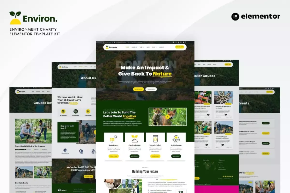 Environ - Environment Charity Elementor Template