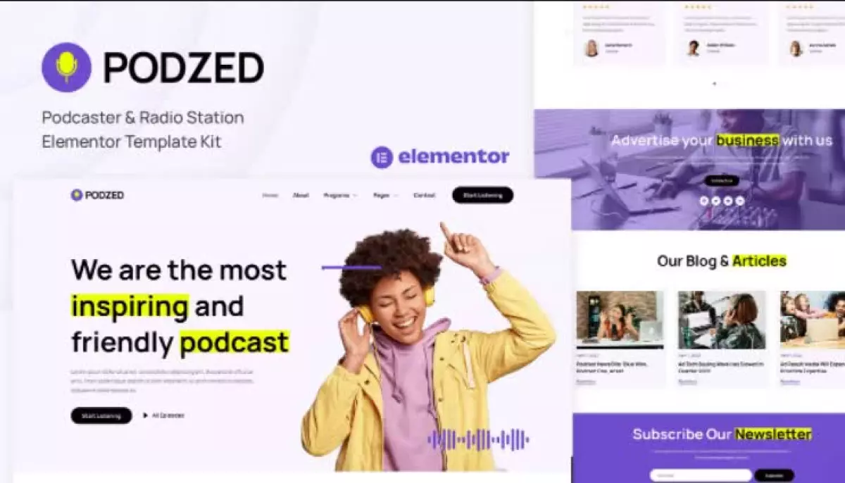 Podzed - Podcaster & Radio Station Elementor Template