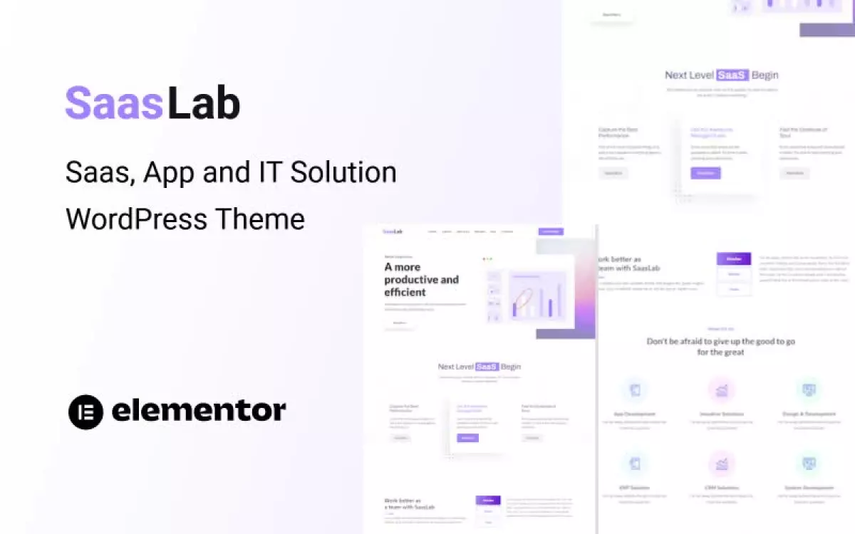 SaasLab - SaaS, App and IT Solution One Page WordPress Theme