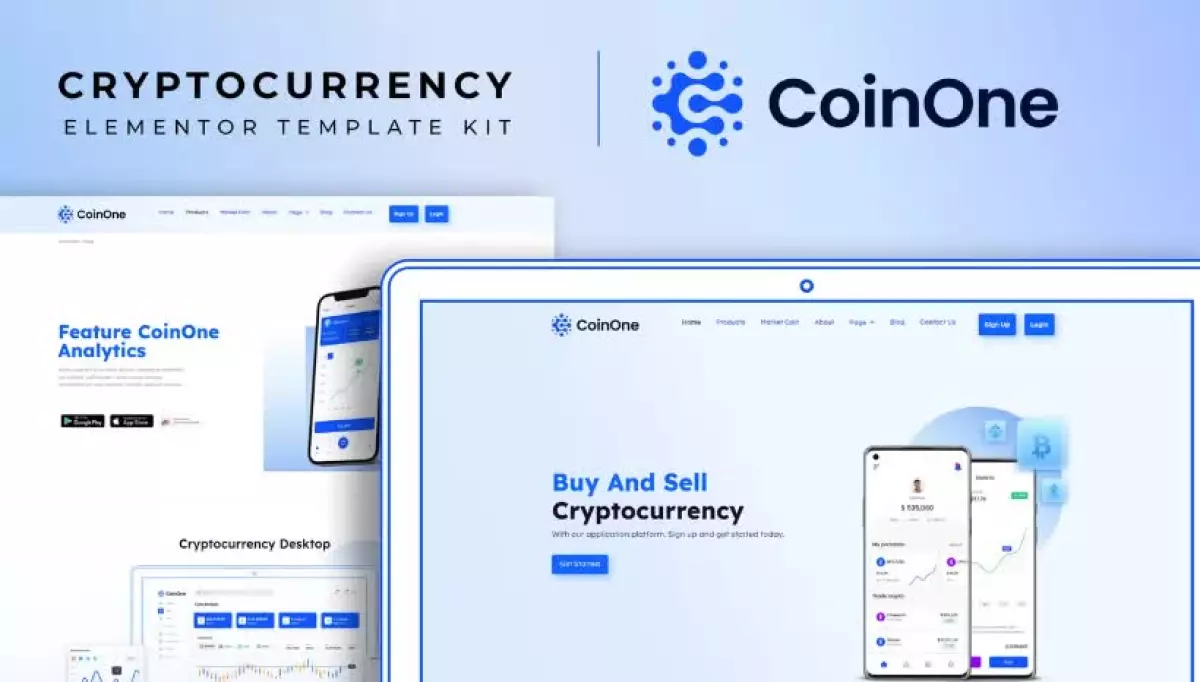 CoinOne - Cryptocurrency Elementor Template