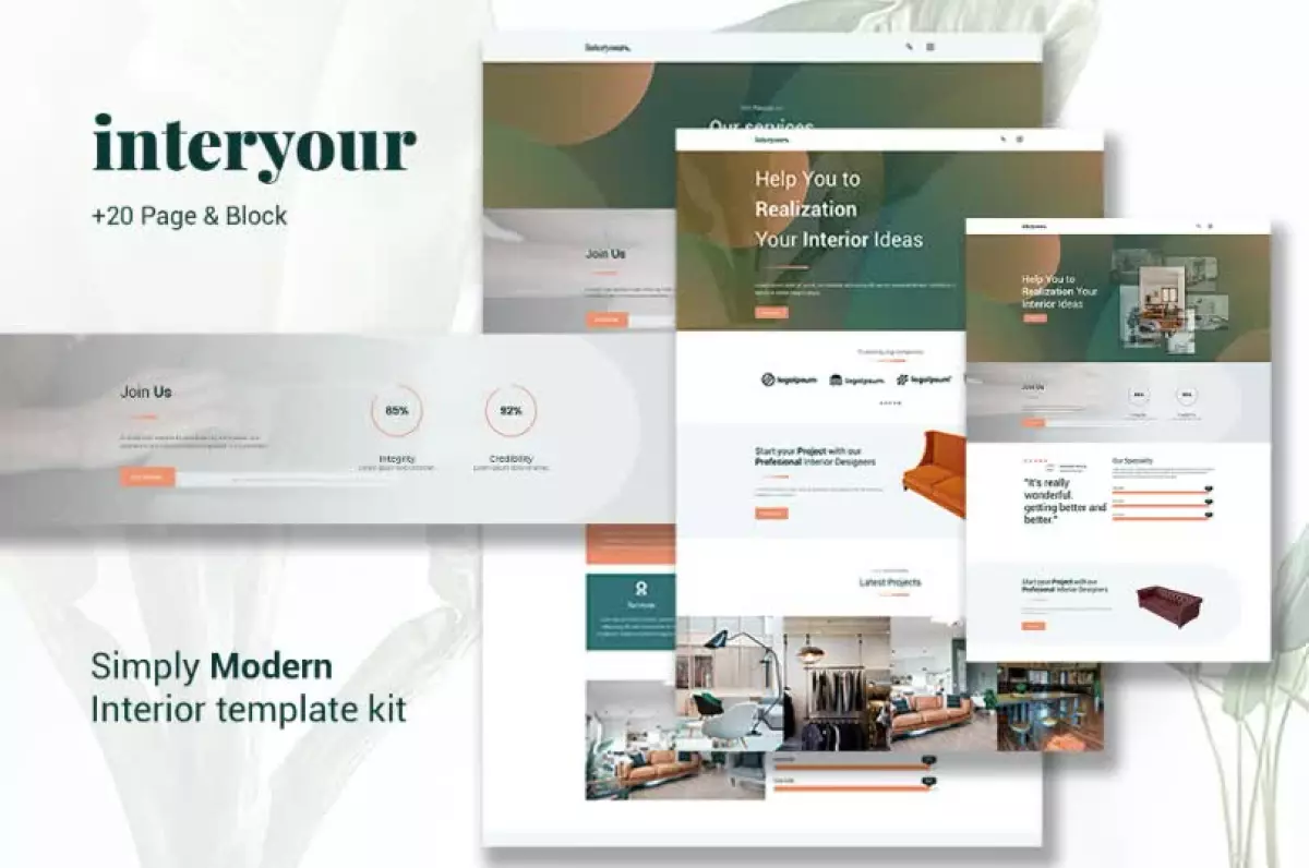 Interyours - Home Interior Design Elementor Template