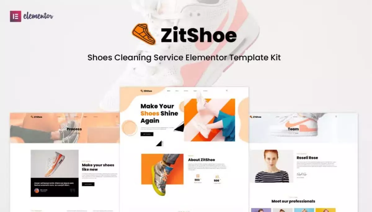 Zitshoe - Shoes Cleaning Service Elementor Template