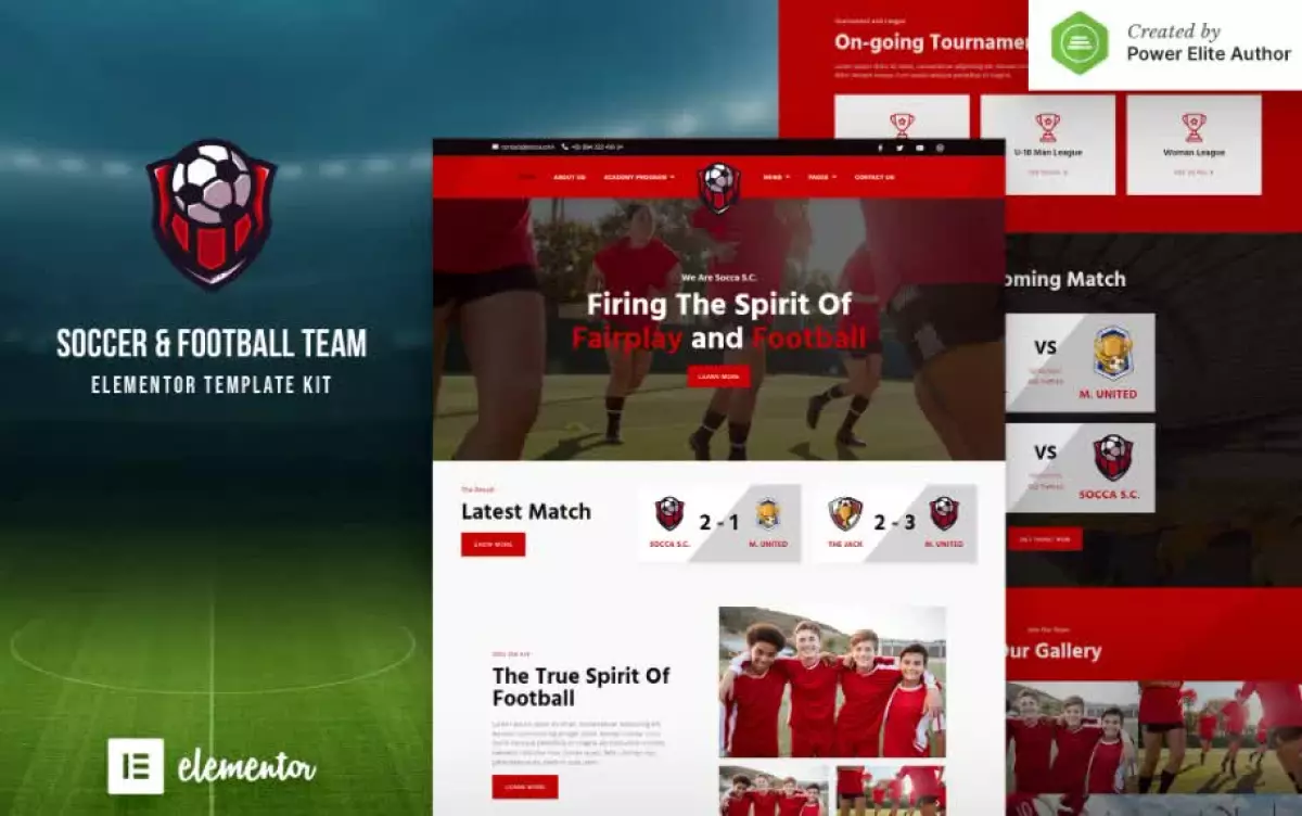 Socca – Football Team & Sports Club Elementor Template