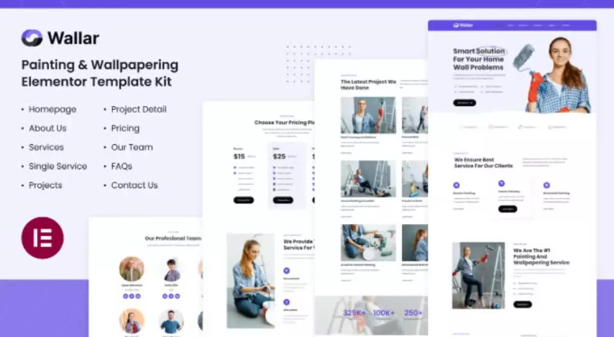 Wallar | Painting & Wallpapering Service Elementor Template