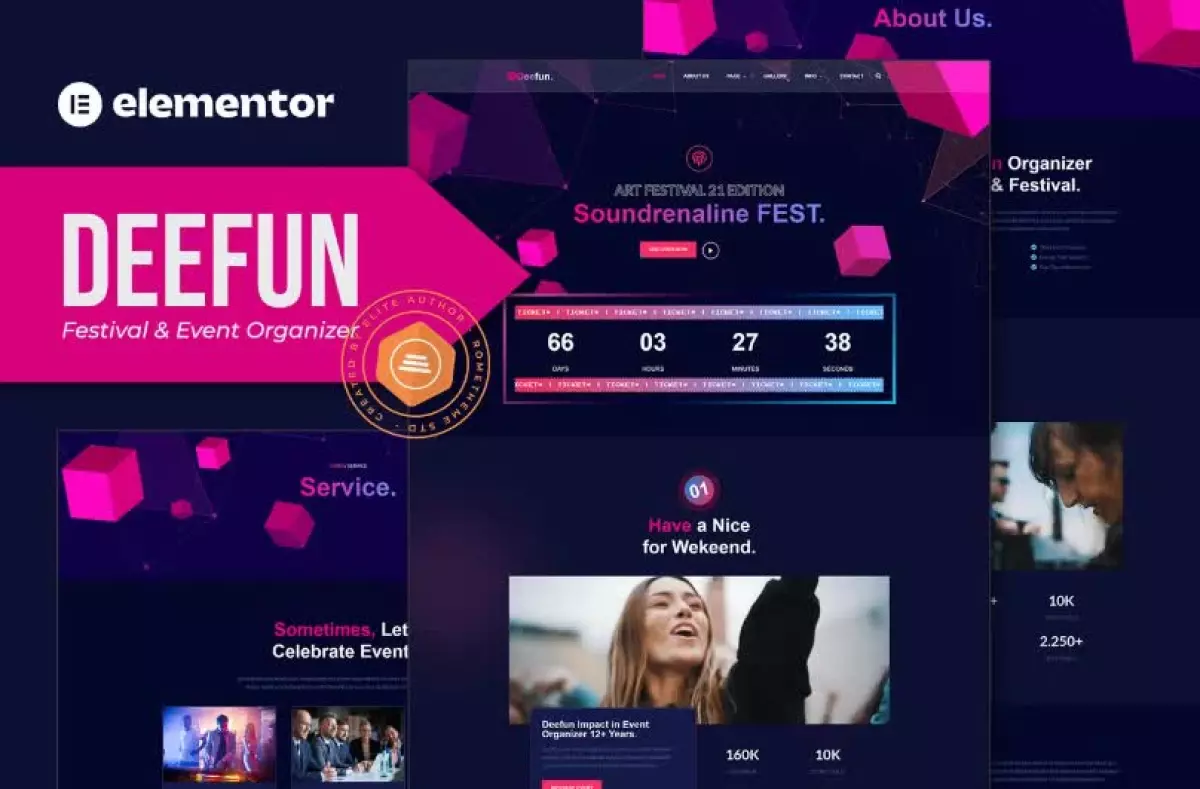 DeeFun - Festival & Event Organizer Elementor Template