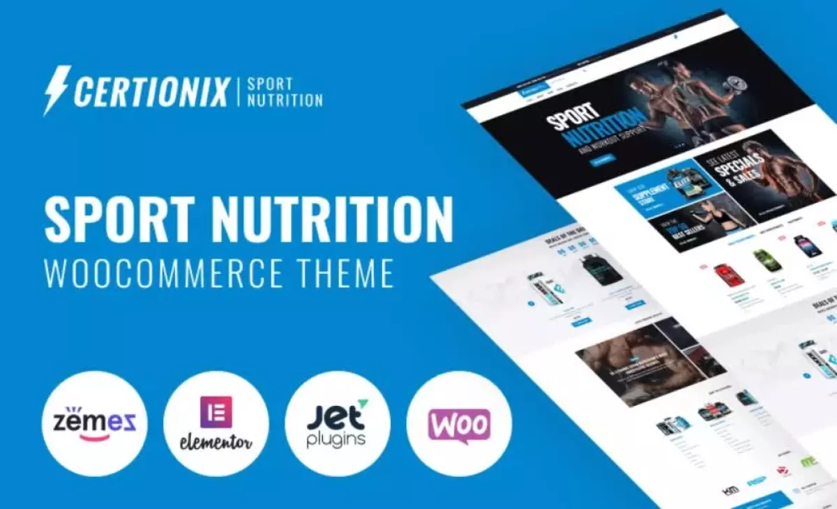 Certionix - Sport Nutrition Website Template with Woocommerce and Elementor WooCommerce Theme