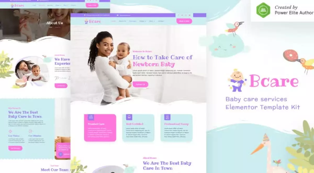 Bcare – Baby Care Services Elementor Template