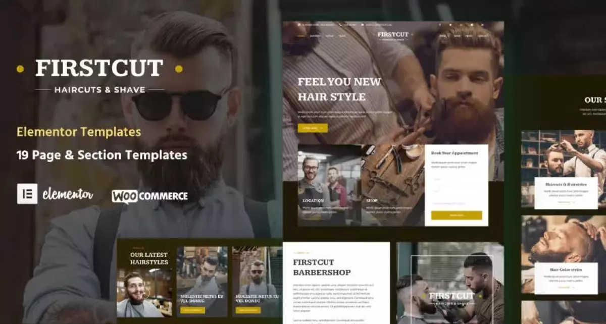 FirstCut - Barbershop & Men's Grooming Elementor Template