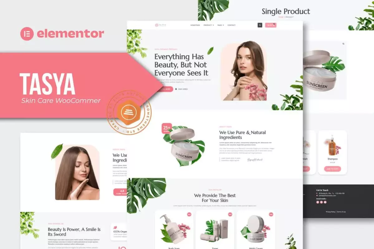 Tasya - Skin Care WooCommerce Elementor Template