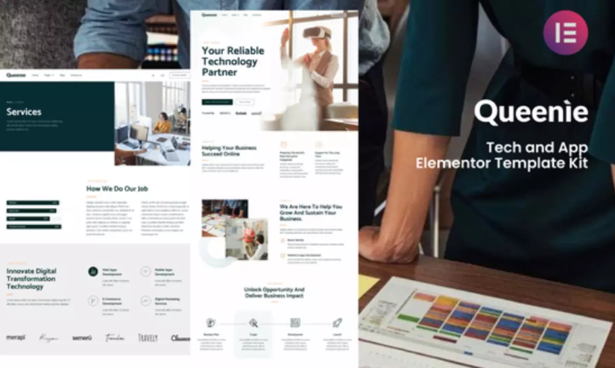 Queenie – Tech &amp; App Elementor Template Kit