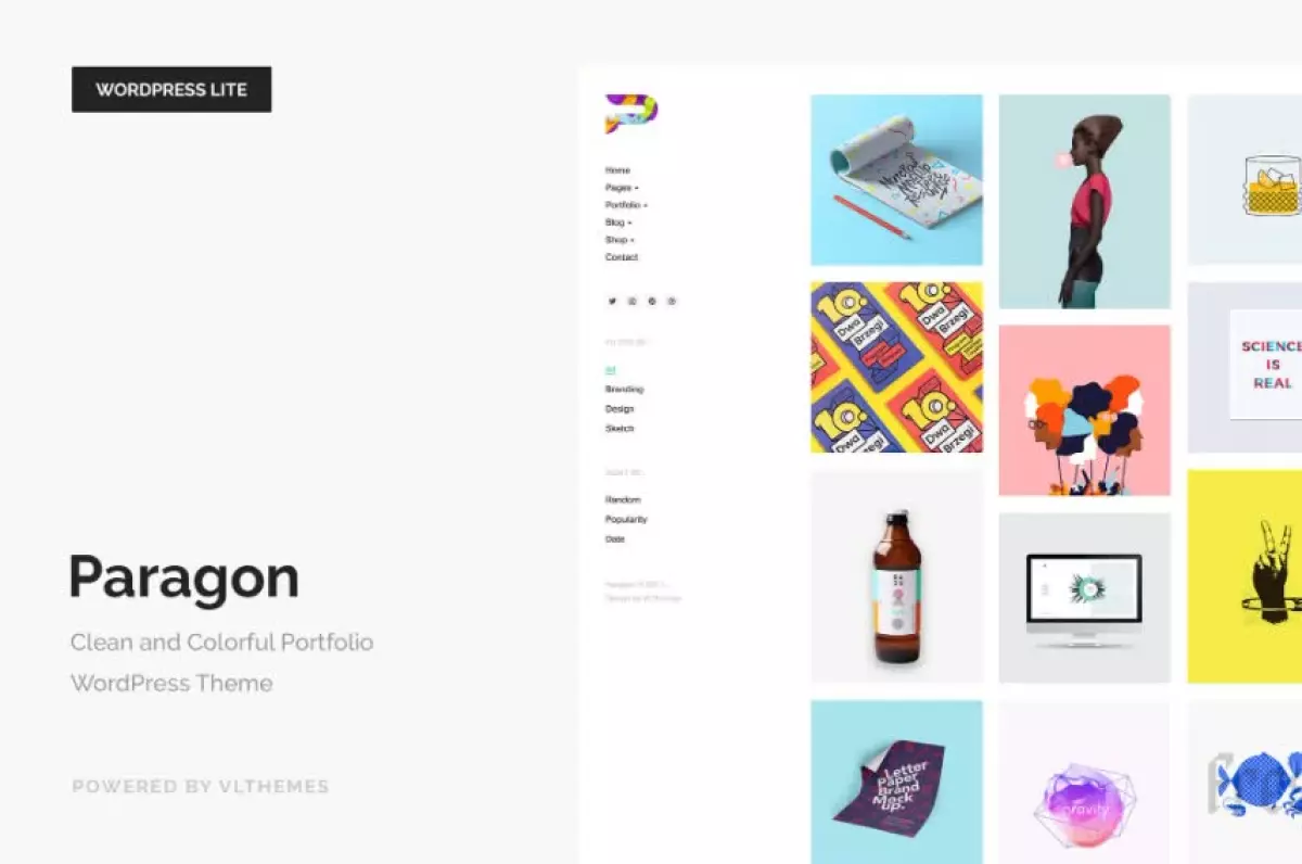 Paragon Lite - Colorful Portfolio WordPress Theme