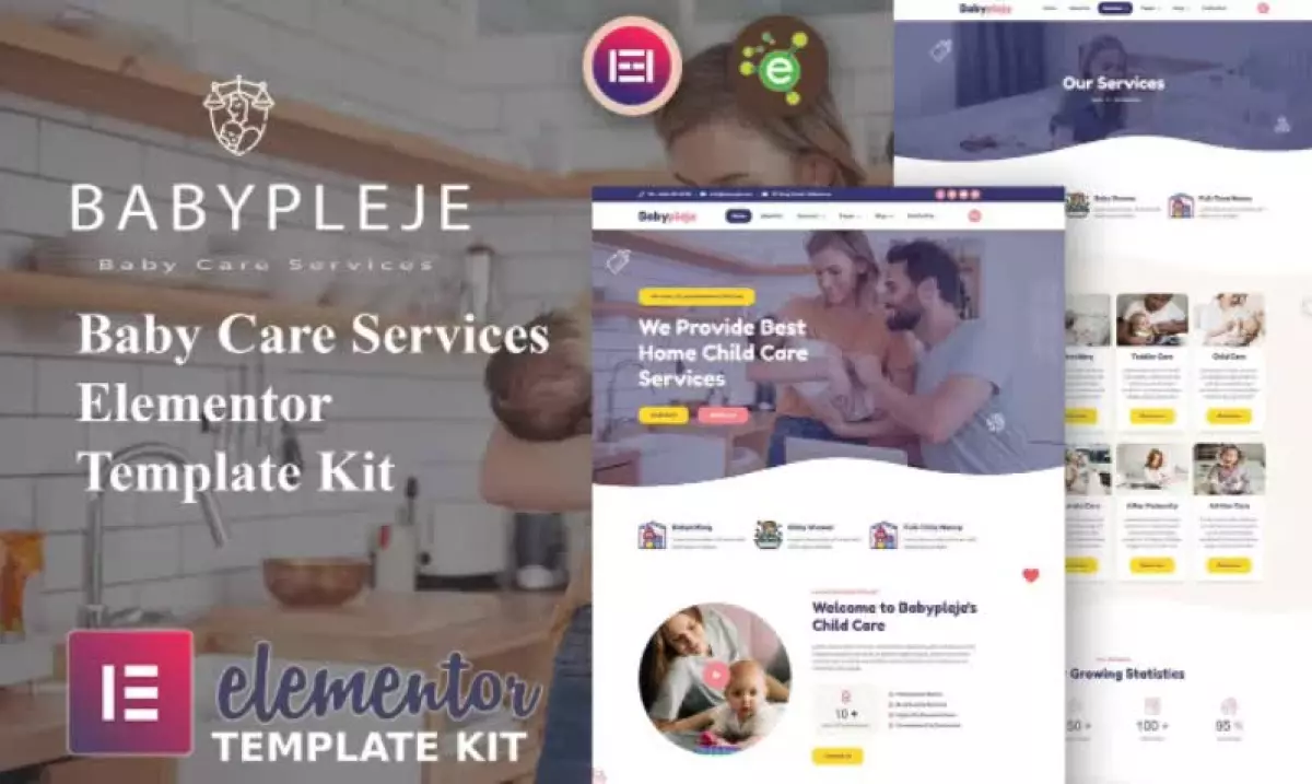 Babypleje - Baby Care Services Elementor Template