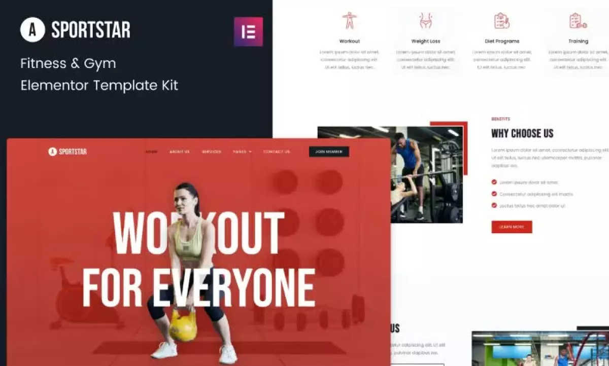 Sportstar - Fitness & Gym Elementor Template