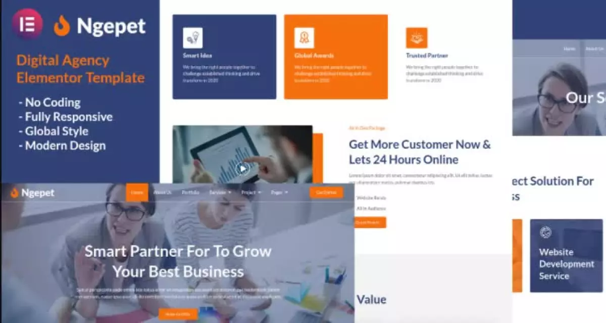 Ngepet - Creative Agency Company Elementor Template