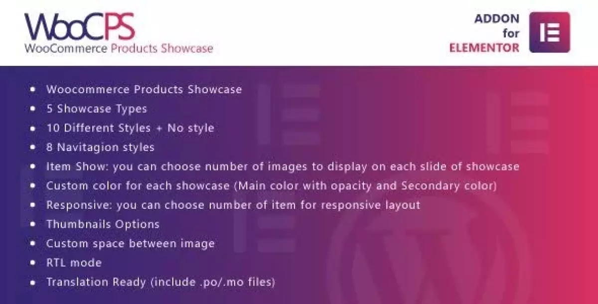 [WISH] WooCommerce Products Showcase for Elementor WordPress