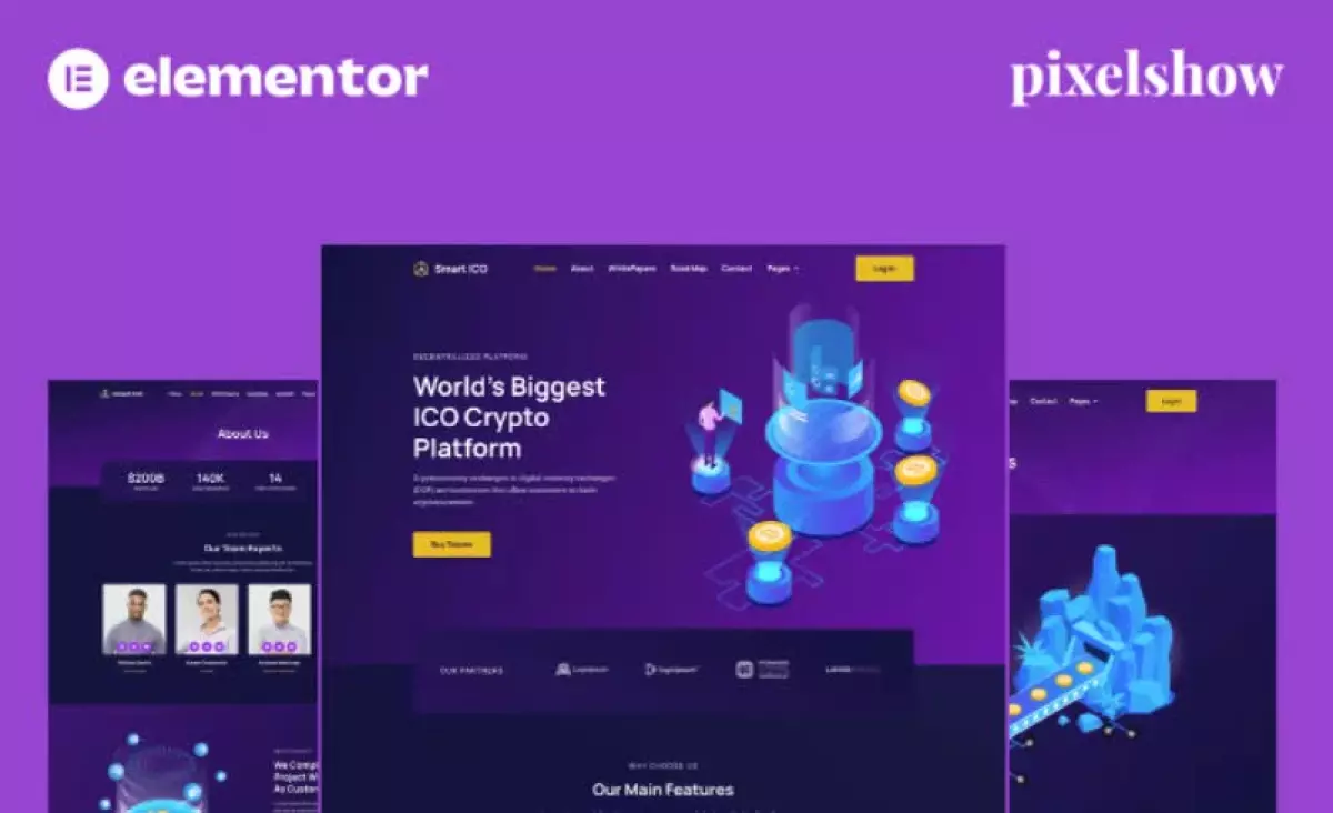 Smart ICO - Crypto Currency Elementor Pro Full Site