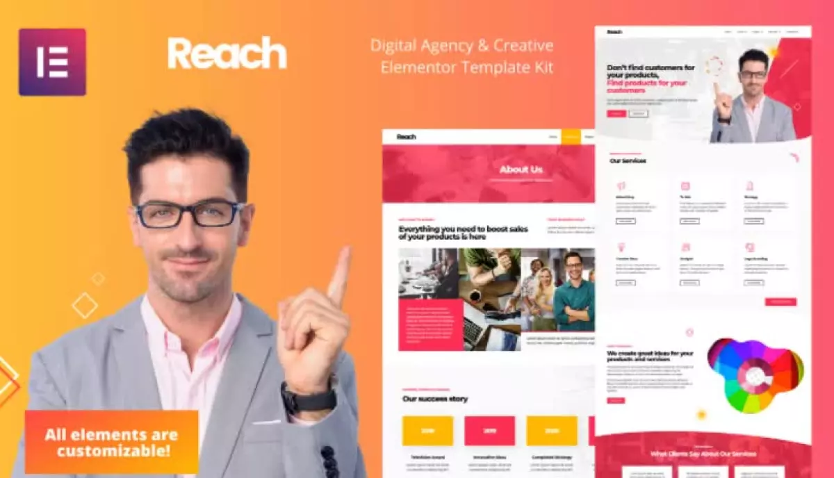 Reach - Digital Agency & Creative Elementor Template