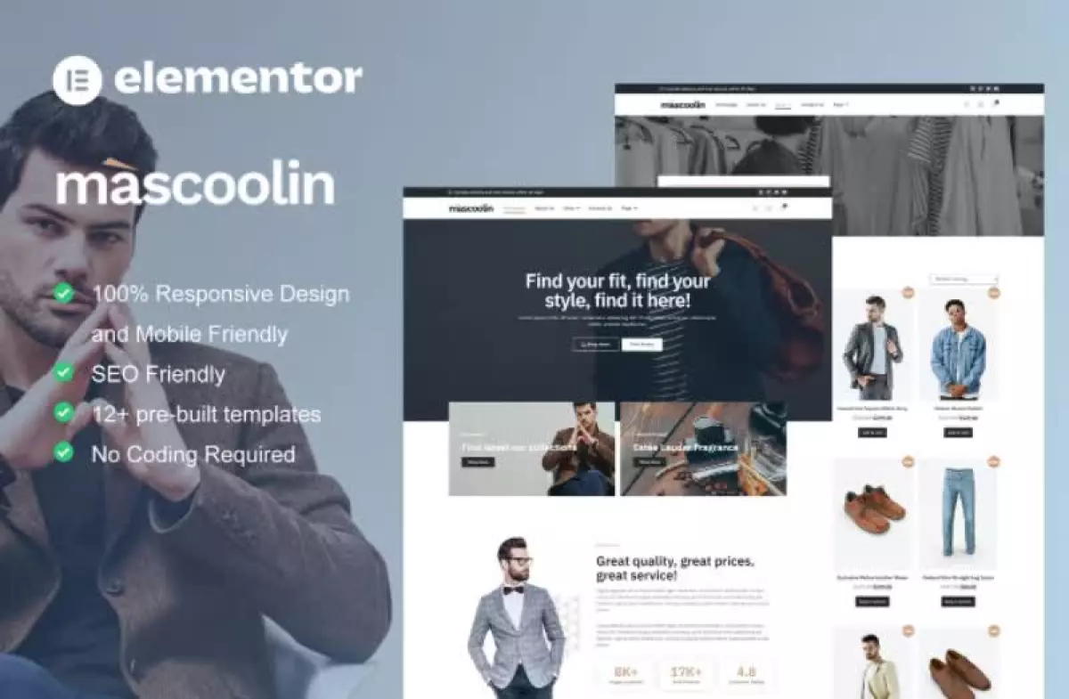 Mascoolin - Fashion Store Elementor Template