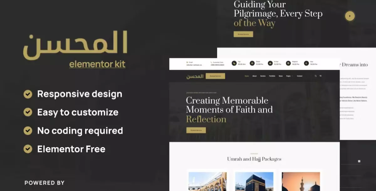Rahman - Hajj &amp; Umrah Tour Agency Elementor Template Kit