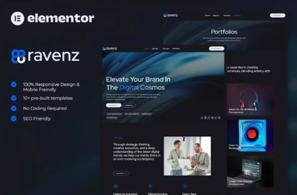 Ravenz - Creative Digital Agency Elementor Template Kit