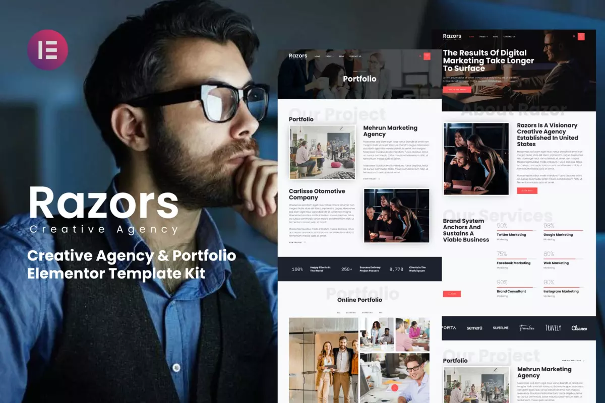 Razors - Creative Agency &amp; Portfolio Elementor Template Kit