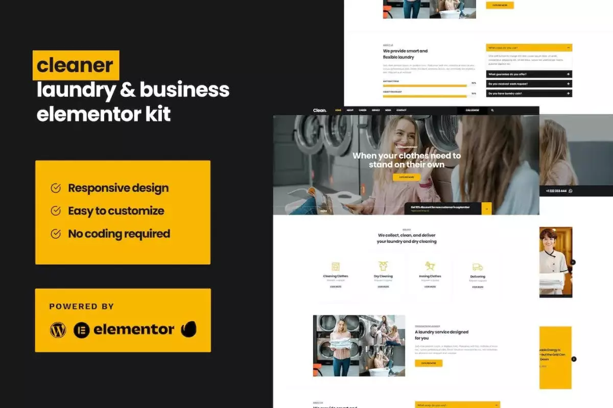 Cleaner - Laundry Business Elementor Template