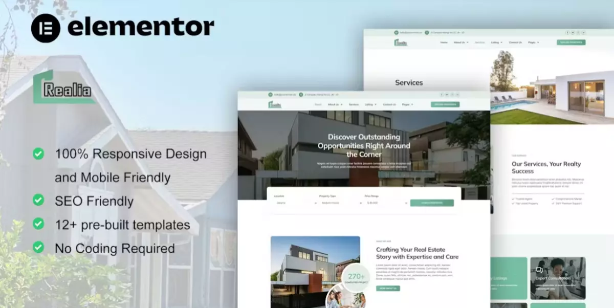 Realea – Real Estate &amp; Property Elementor Pro Template Kit