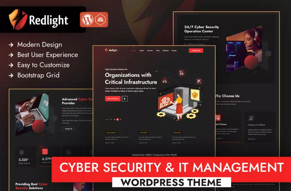 Redlight Cyber Security &amp; IT Management WordPress