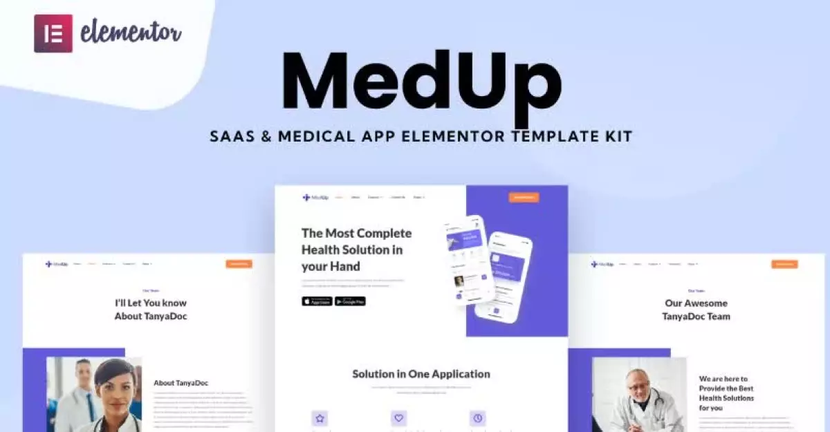 MedUp - Medical SaaS Elementor Template