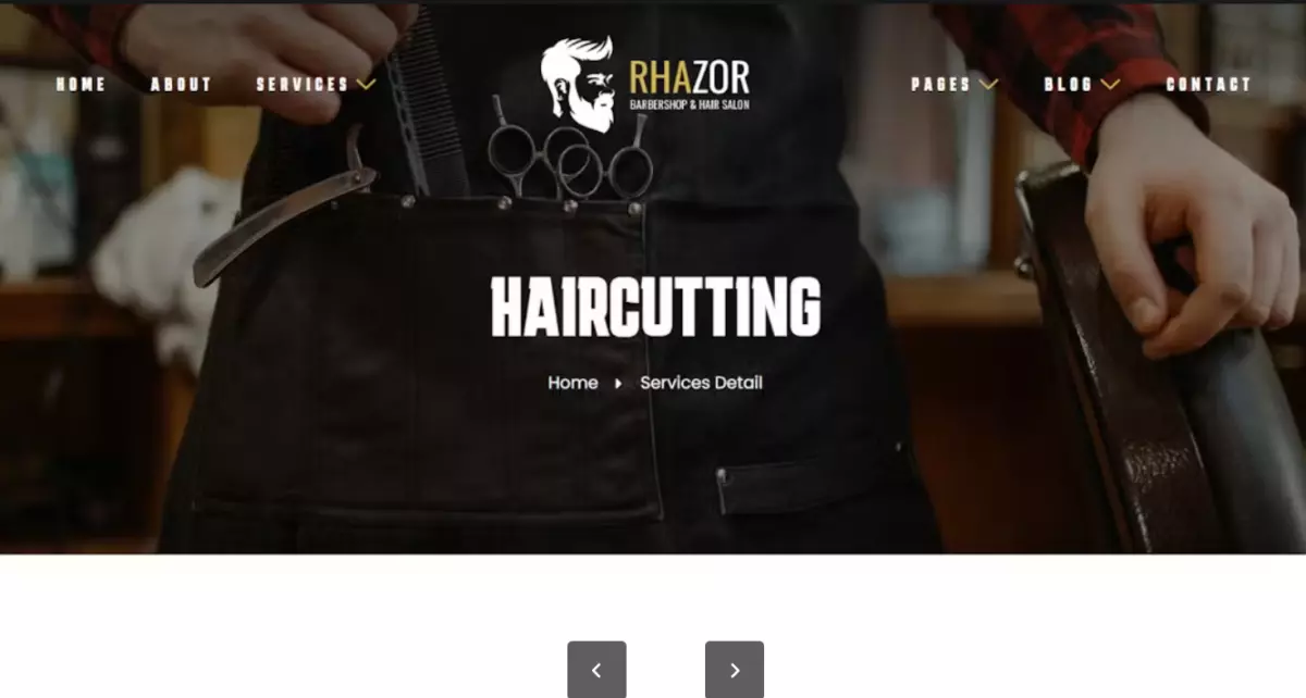 Rhazor – Barbershop &amp; Hair Salon Elementor Template Kit