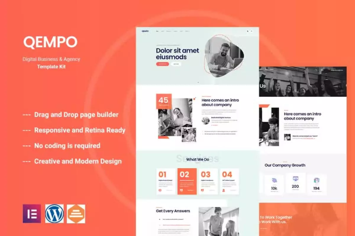 Qempo - Digital Service Agency Elementor Template