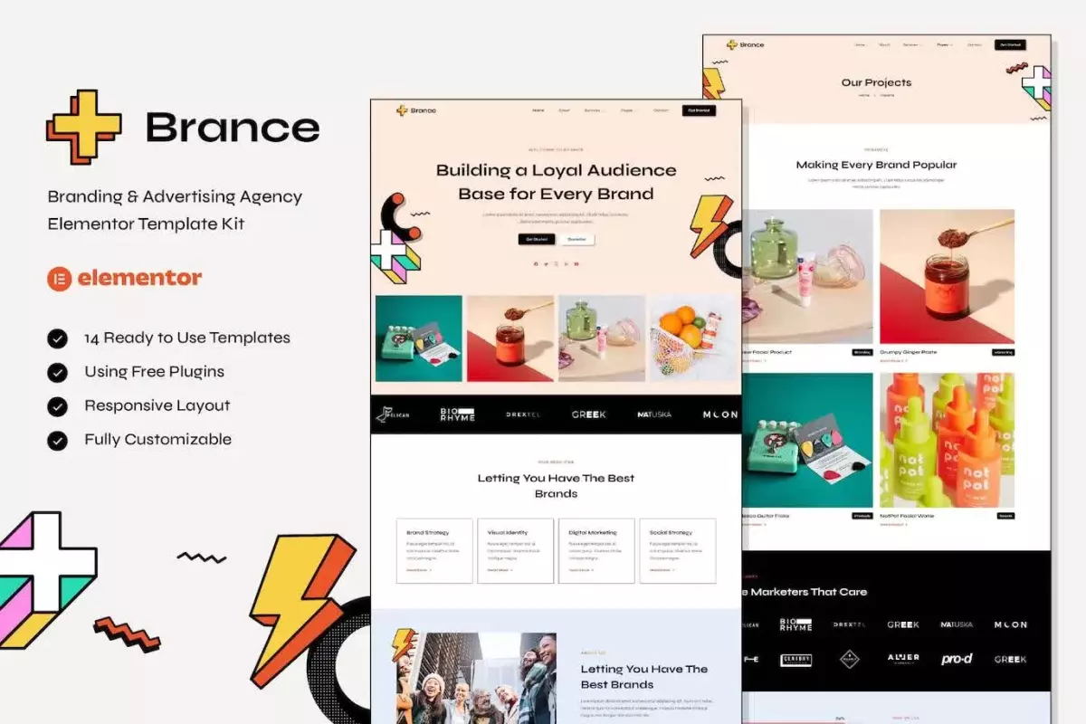 Brance - Branding &amp; Advertising Agency Elementor Template