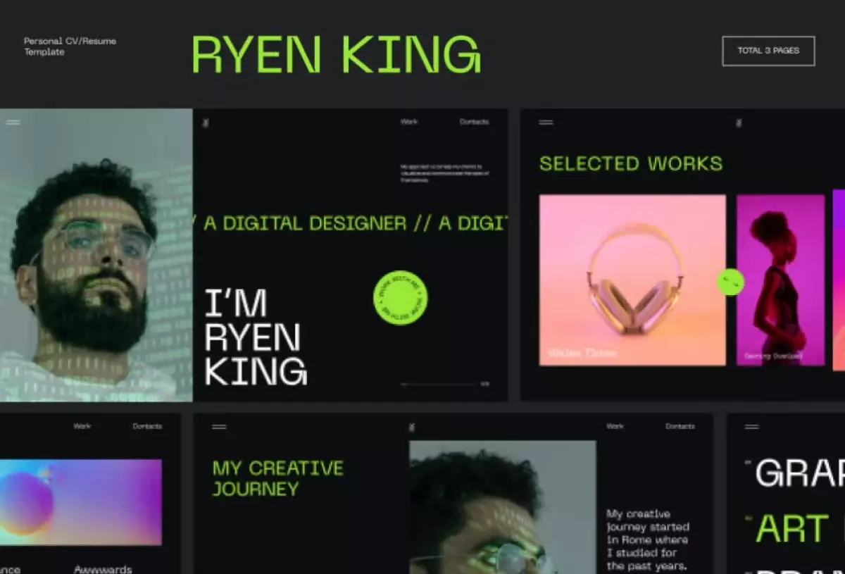 Ryen King - Personal CV/Resume WordPress Theme