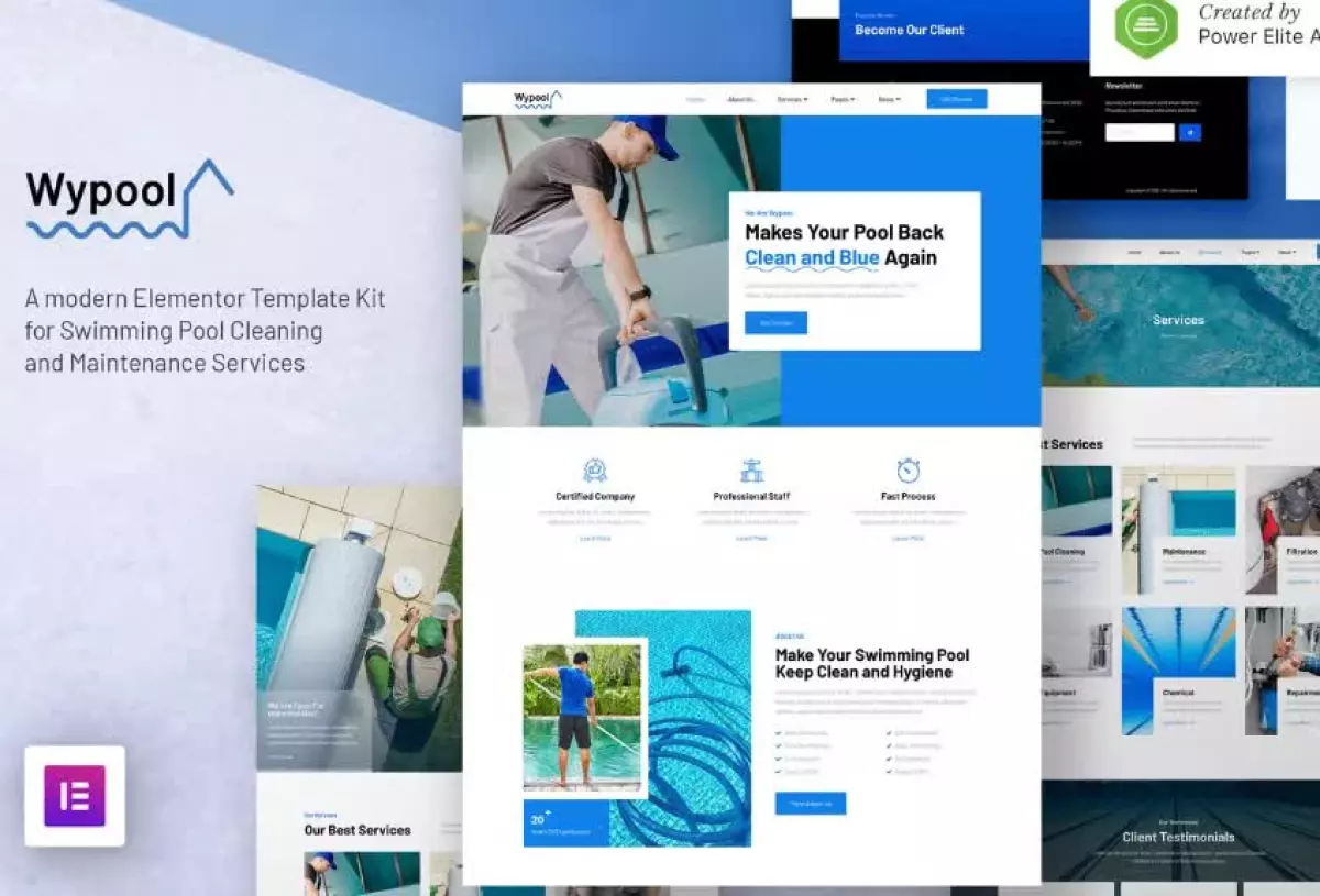 Wypool – Swimming Pool Cleaning & Maintenance Services Elementor Template